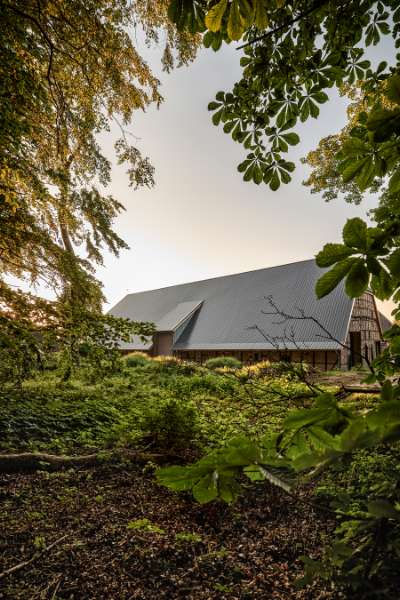 Beautiful roof construction comes to life with rib sheets, Gut Godderstorf, 23779 Neukirchen, Germany